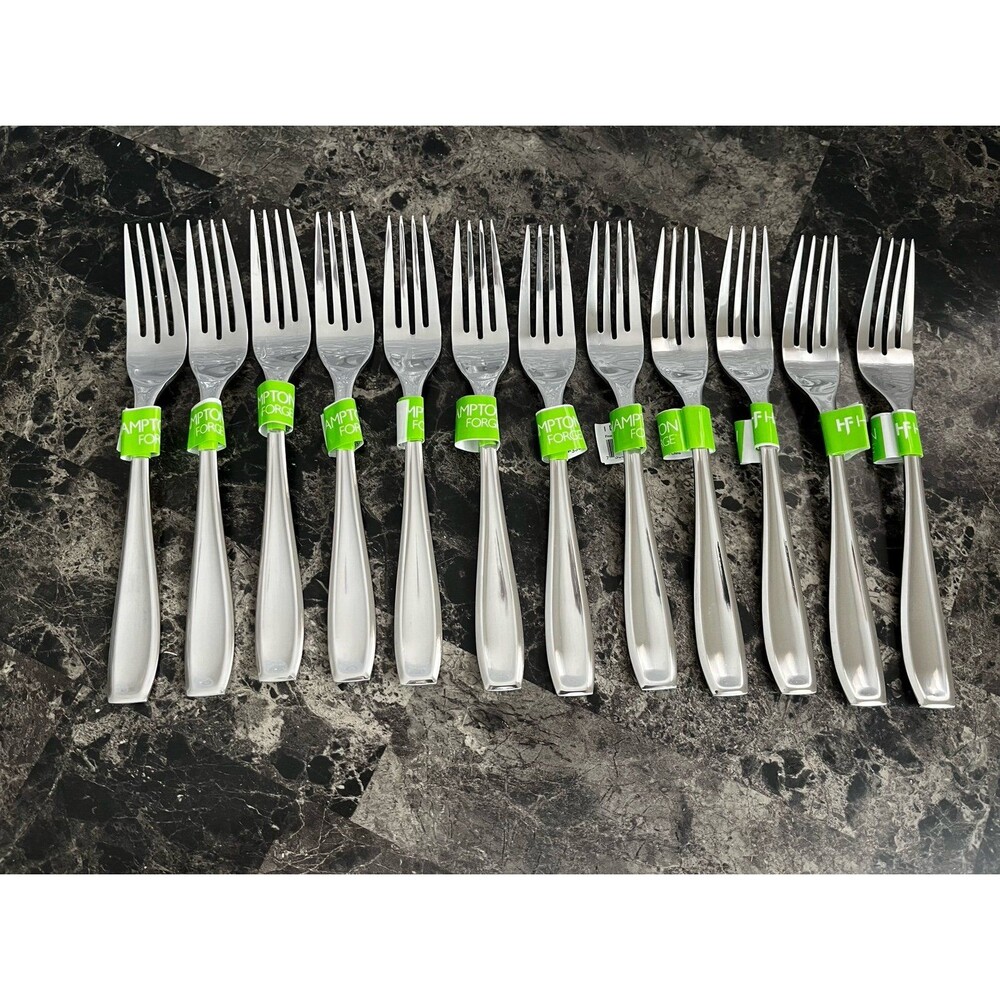 Hampton Forge Finesse Dinner Fork Stainless Steel Mirror Finished 12 Pieces